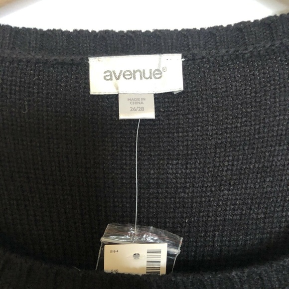 Avenue Plus Size 26/28 Knit Sweater Black Sequin - Picture 6 of 6